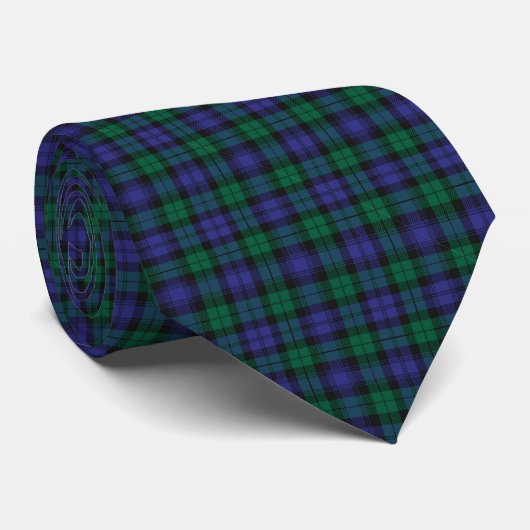 Cravate Blackwatch Royal Scottish Tartan Plaid Motif (Roulé)
