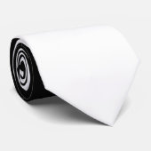 Cravate Blanc avec le contraste de noeud noir (Roulé)