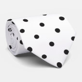 Cravate Blanc avec points noirs (Roulé)