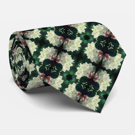 Cravate Blanc Azalea Fleur Abstrait Motif (Roulé)