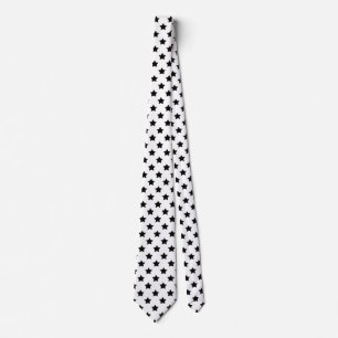 Cravate Blanc Black Stars Motif décoratif