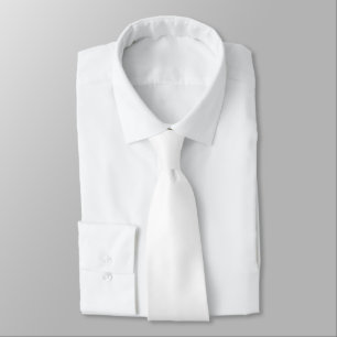 Cravate Blanc Classique Simple Et Simple Couleur Solide