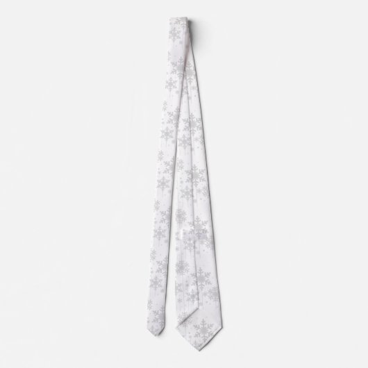 Cravate blanc de mariage d'hiver de flocons de (Dos)