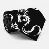 Cravate blanc de noir de dragon (Roulé)