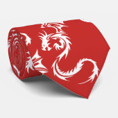 Cravate blanc de rouge de dragon (Roulé)