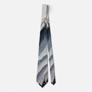 Cravate Blanc esthétique plumeux et bleu