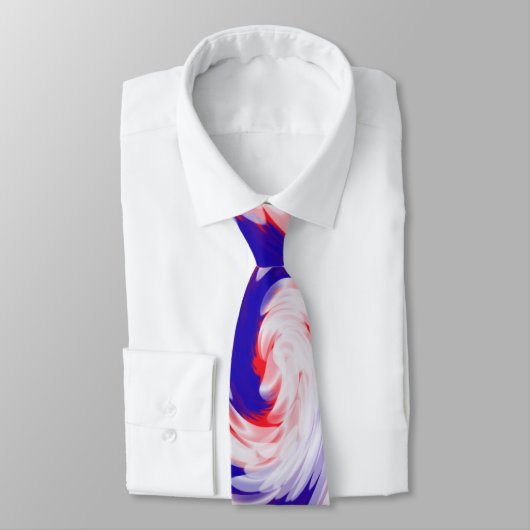 Cravate blanc et bleu rouges (Attaché)