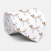 Cravate Blanc et rouge Ibizan Hound Smooth Coat Chien Moti (Roulé)