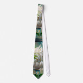 Cravate blanc Lotus (Devant)