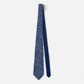 Cravate Blanc moderne & bleu marine (Devant)