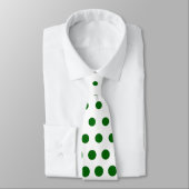Cravate Blanc moderne de pois vert (Attaché)