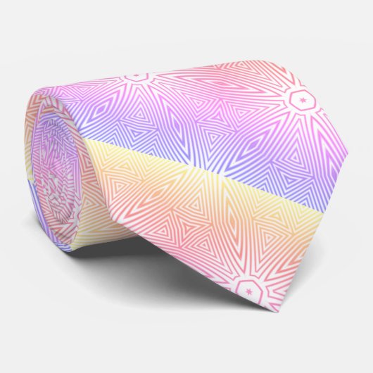 CRAVATE BLANC MODERNE ET LÉGER PURPLE & ROSE & JAUNE & CUT (Roulé)