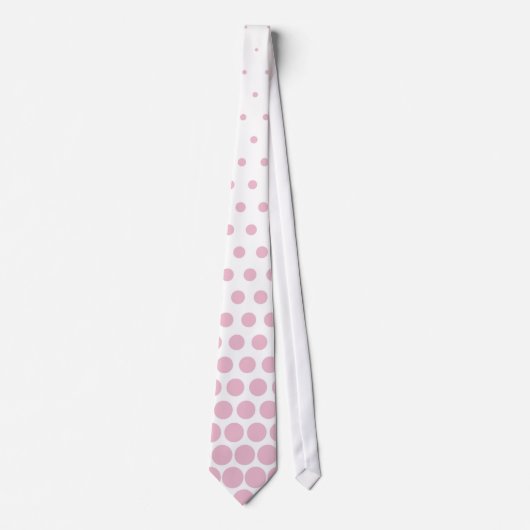 Cravate Blanc moderne rose de point de polka de camée (Devant)