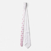Cravate Blanc moderne rose de point de polka de camée (Dos)
