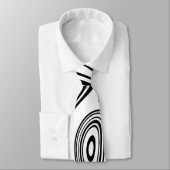 Cravate blanc noir rayé (Attaché)