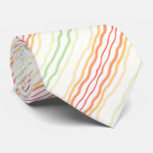 Cravate Blanc orange vert et jaune (Roulé)