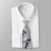 Cravate Blanc plumeux et violet (Attaché)