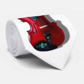CRAVATE BLANC ROUGE DE VIOLIN-TIE-ON (Roulé)