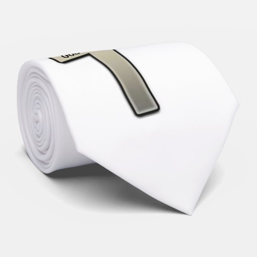 Cravate Blanc Silver Croix Dieu vous aime (Roulé)