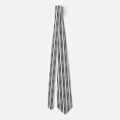 Cravate Blanc simple avec bandes verticales noires (Dos)