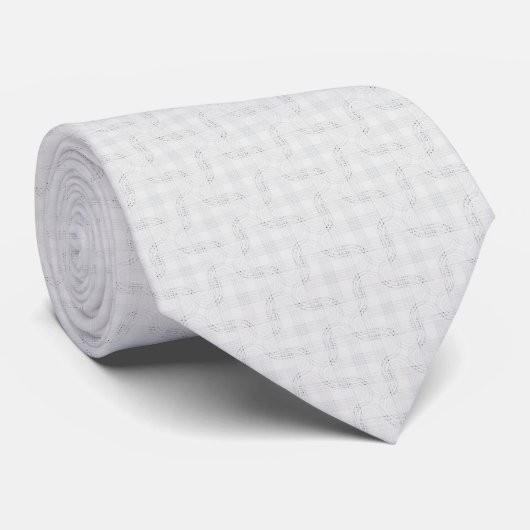 Cravate Blanc solide texturé. (Roulé)