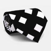 Cravate Blanc sur noir Diamant Design (Roulé)