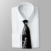 Cravate Blanc sur schéma noir pingouin (Attaché)