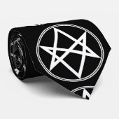 Cravate Blanc unicursale de Hexagram de Falln (Roulé)