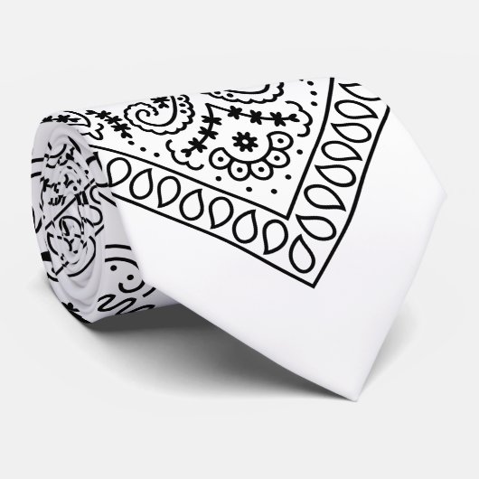 Cravate blanche 2 de Bandana (Roulé)