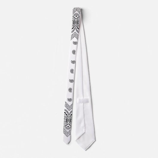 Cravate blanche 2 de Bandana (Dos)