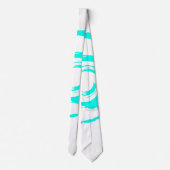Cravate blanche avec Big Cyan Twirl (Dos)