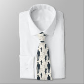 cravate blanche avec motif père et fils (Attaché)