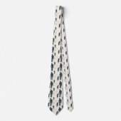 cravate blanche avec motif père et fils (Devant)