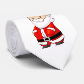 Cravate blanche avec Santa (Roulé)