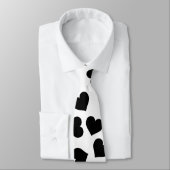 Cravate blanche Coeurs noirs (Attaché)
