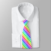 Cravate blanche colorée de Chevron d'arc-en-ciel (Attaché)