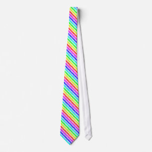 Cravate blanche colorée de Chevron d'arc-en-ciel