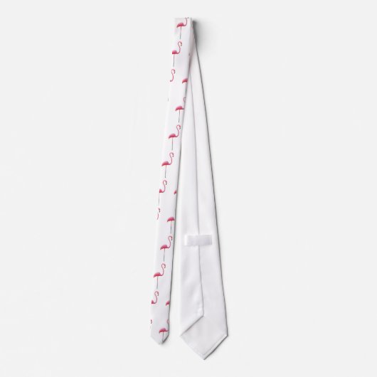 Cravate blanche de Flamant rose rose (Dos)