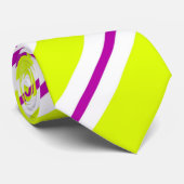 Cravate blanche de Fluo et pourpre verte diagonale (Roulé)