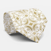 Cravate blanche de motif d'art déco d'or mignon (Roulé)
