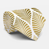Cravate blanche de motif d'art déco d'or mignon (Roulé)