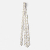 Cravate blanche de motif d'art déco d'or mignon (Dos)