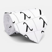 Cravate (blanche) de symbole de lambda (Roulé)