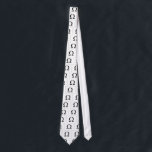 Cravate (blanche) de symbole d'Omega<br><div class="desc">D'une gamme comportant les formulaes mathématiques et scientifiques.</div>