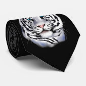 Cravate blanche de visage de tigre (Roulé)