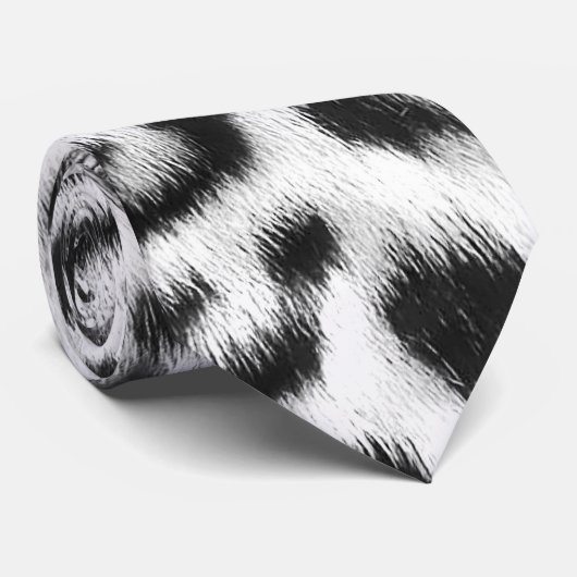 Cravate blanche d'empreinte de léopard (Roulé)