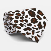 Cravate blanche d'empreinte de léopard de neige (Roulé)