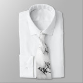 Cravate blanche d'impression de marbre de Carrare (Attaché)