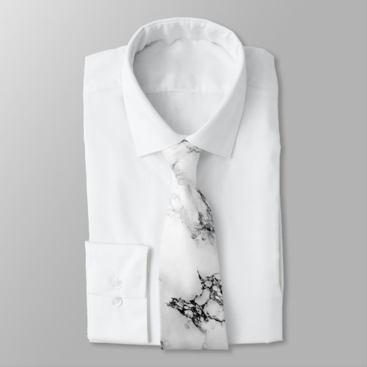 Cravate blanche d'impression de marbre de Carrare (Attaché)