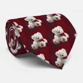 Cravate blanche d'ours de nounours (Roulé)